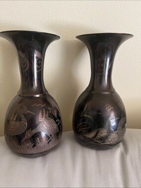 Solid brass vases